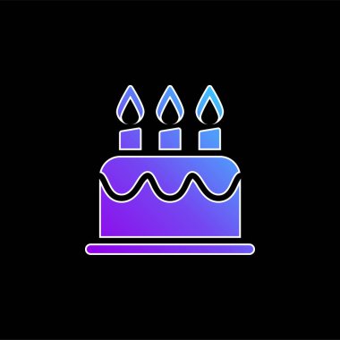 Doğum günü pastası mavi gradyan vektör simgesi
