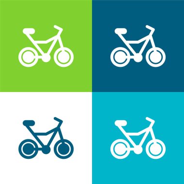 Bisiklet Düz 4 renk en küçük simge kümesi
