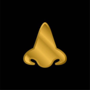 Büyük Burun altın kaplama metalik simge veya logo vektörü