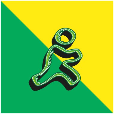 AOL Çizilmiş Logo Değişkeni Yeşil ve Sarı 3D vektör simgesi