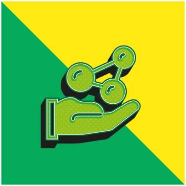 Atoms Green and yellow modern 3d vector icon logo clipart