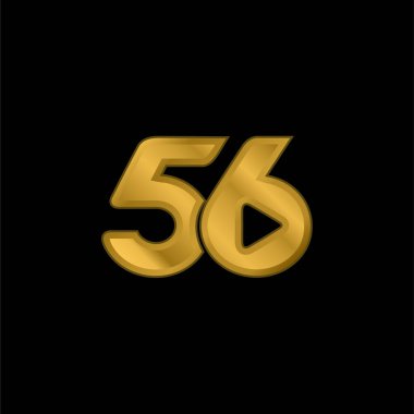 56 Sosyal Logo altın kaplama metalik simge veya logo vektörü