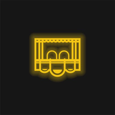 Kutu Koltuğu sarı parlak neon simgesi