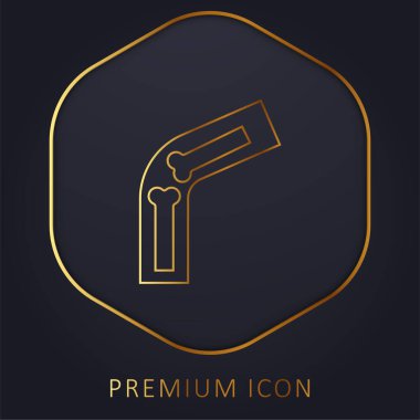 Kemikler altın çizgi prim logosu veya simgesi