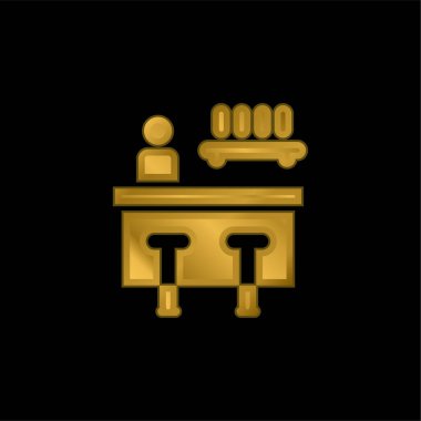 Çubuk altın kaplama metalik simge veya logo vektörü