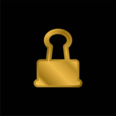 Büyük Klip altın kaplama metalik simge veya logo vektörü