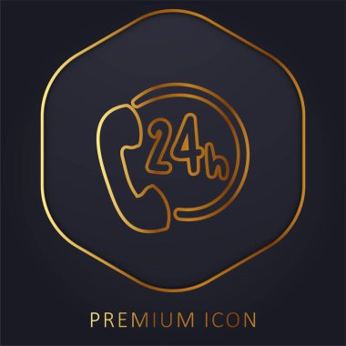 24 Hours golden line premium logo or icon clipart