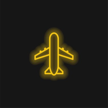 Havalimanı İşareti Sarı Parlayan Neon simgesi