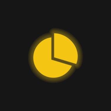Siyah Dairesel Grafik sarı parlak neon simgesi