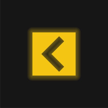 Arka Açı Oku kare Arayüz Düğmesi Sarı Parlayan neon simgesi