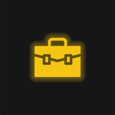 Evrak çantası sarı parlak neon simgesi