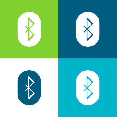 Bluetooth Signal Flat four color minimal icon set clipart