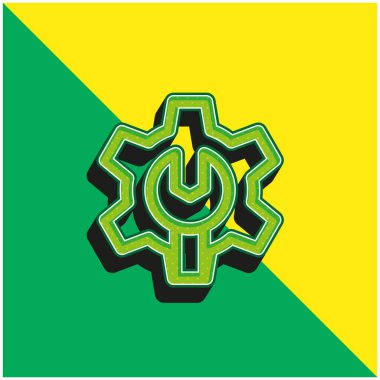 Yönetici Yeşil ve Sarı modern 3D vektör simgesi logosu