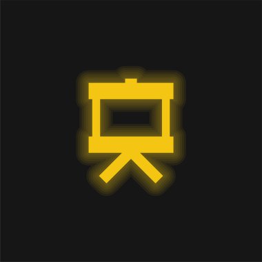 Tahta sarı parlak neon simgesi