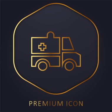 Ambulans altın hat premium logosu veya simgesi