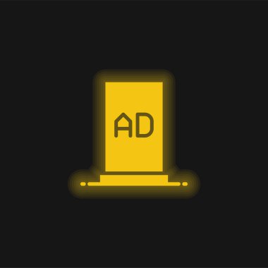 Reklamcılık Sarı parlayan neon simgesi