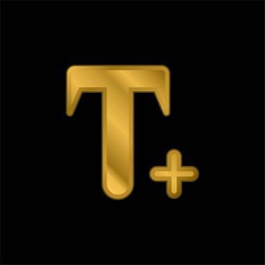 Metin altın kaplama metalik simge ya da logo vektörü ekle