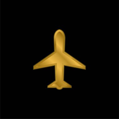 Temel Düzlem altın kaplama metalik simge veya logo vektörü