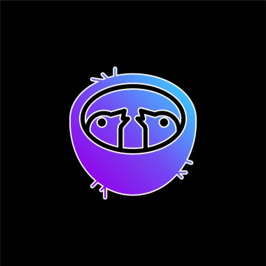 Yuvadaki Yavru Kuşlar mavi eğimli vektör simgesi