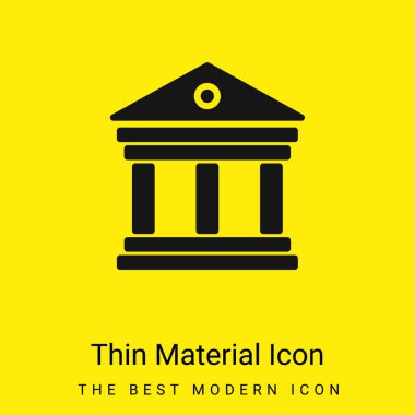 Antique Elegant Building With Columns minimal bright yellow material icon clipart