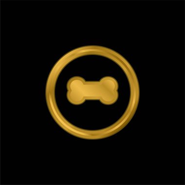 Kemik altın kaplama metalik simge veya logo vektörü