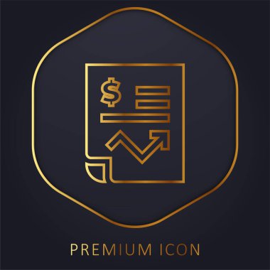 Accounting golden line premium logo or icon clipart