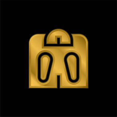 Banyo ölçekli altın kaplama metalik simge veya logo vektörü