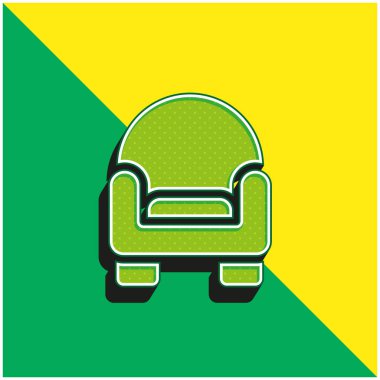 Koltuk Yeşil ve Sarı Modern 3D vektör simgesi logosu