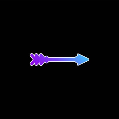 Ok mavi eğimli vektör simgesi