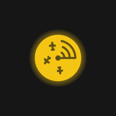 Airport Radar yellow glowing neon icon clipart