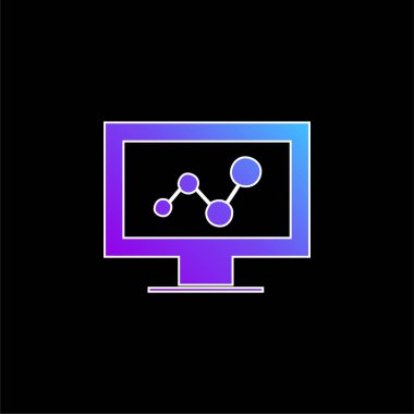 Bir Monitör mavi gradyan vektör simgesi üzerindeki Analitik Çizelge