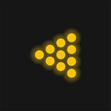Bowling lobutları sarı parlak neon simgesi