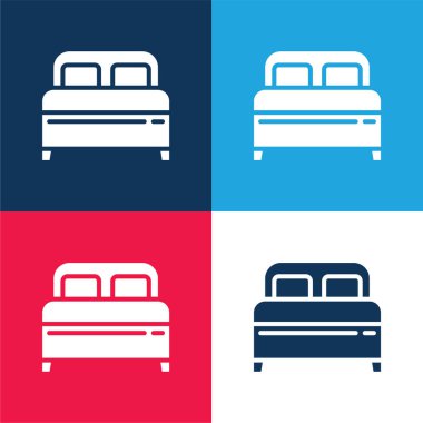 Yatak mavisi ve kırmızı dört renk en küçük simge kümesi