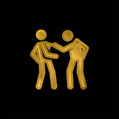 Kızgın altın kaplama metalik simge veya logo vektörü