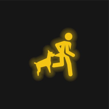 Isırık sarısı parlak neon simgesi