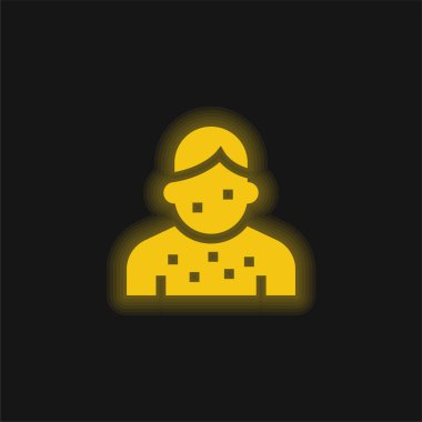 Alerji sarı parlak neon simgesi