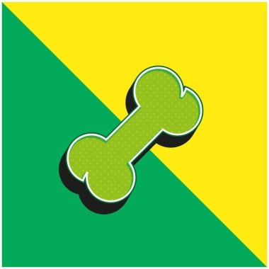 Kemik Yeşil ve Sarı Modern 3D vektör simgesi logosu