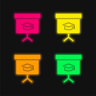 Karatahta parlayan neon vektör simgesi