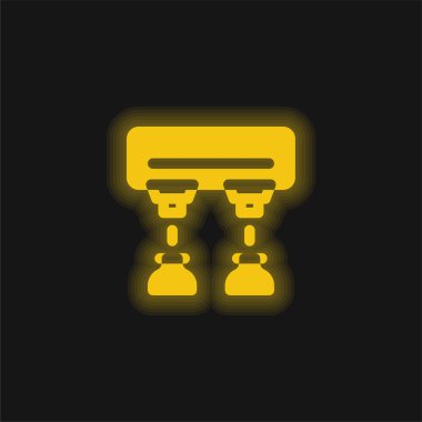 Assembly Line yellow glowing neon icon clipart