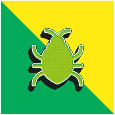 Big Bug Green and yellow modern 3d vector icon logo clipart