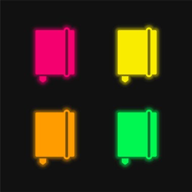 Gündem Yer İmi 4 renk neon vektör simgesi ile