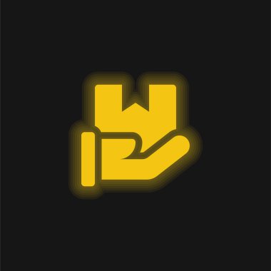 Kutu sarısı parlak neon simgesi