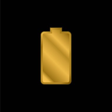 Pil altın kaplamalı metalik simge veya logo vektörü