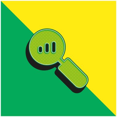 Analytics Green and yellow modern 3d vector icon logo clipart