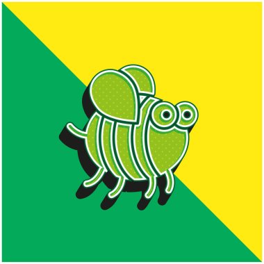 Bee Green and yellow modern 3d vector icon logo clipart
