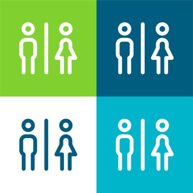 Banyolar Düz 4 renk minimal simge seti