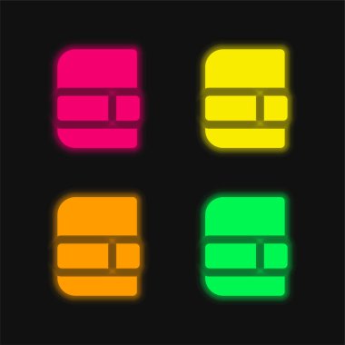 Gündem dört renk parlayan neon vektör simgesi