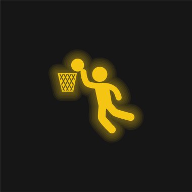 Basketbolcu Sarı parlak neon ikon puanı aldı
