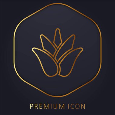 Agave altın çizgi premium logo veya simgesi