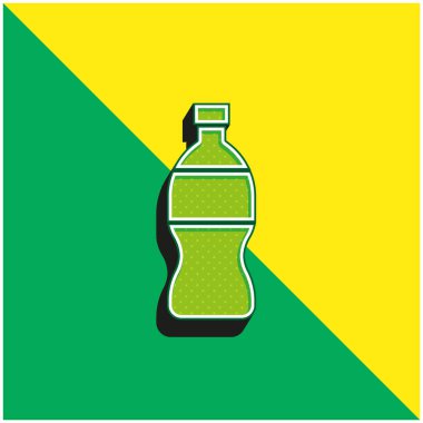 Şişe Yeşil ve Sarı Modern 3D vektör simgesi logosu
